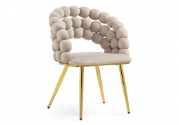 Стул на металлокаркасе Ball beige / gold (61x60x81)