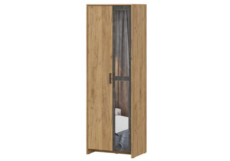 Шкаф Taika дуб золотой / камень темный (70,1x50x209,4). 