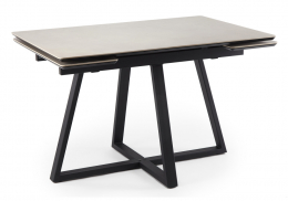 Керамический стол Памелла 120(180)х80 carmen light grey / черный (80x75)