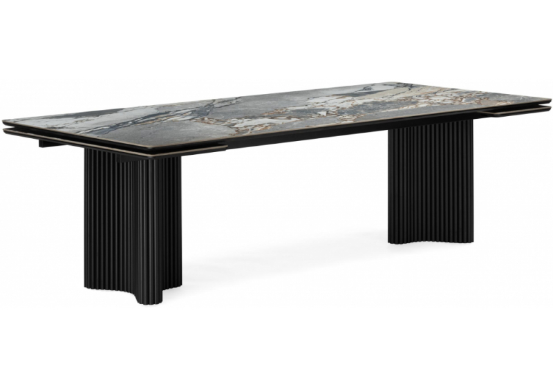 Керамический стол Мален 240x110 mineral stone baldoser / черный (110x76,5). 