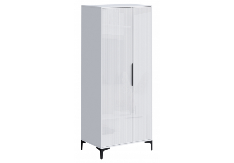 Шкаф Иадама двухстворчатый белый / белый глянец (80,2x54,3x196). 