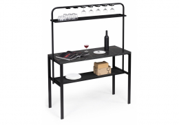 Барный стол Нари 120х50х171 файерстоун / черный матовый (125x50x171)