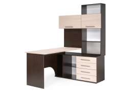 Компьютерный стол КСТ-14П 140х123,5х182,8 правый венге / беленый дуб (123,5x182,8)