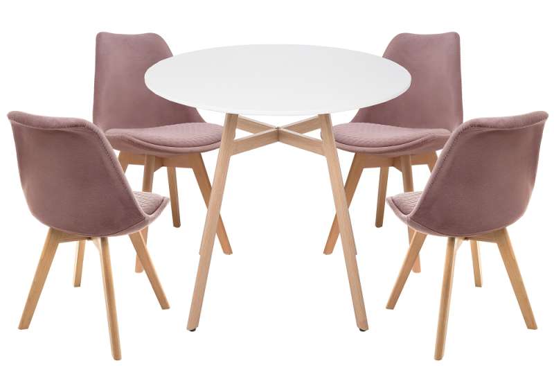 Обеденная группа Арги 90 light purple / white / wood (). 